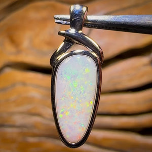 Sterling Silver - Solid South Australian White Opal Pendant