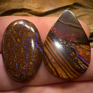 67.1cts - 2x Finished Queensland Boulder Opals Set