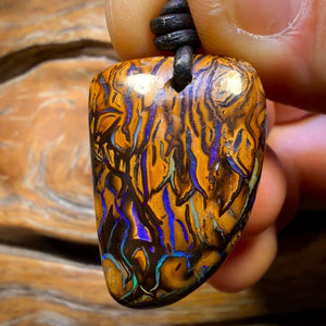 30 x 21mm - Wow Best Drilled Tribal Queensland Boulder Opal Necklace