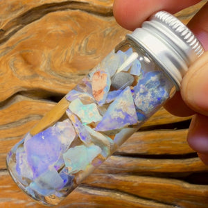 68.9cts - Rare Mintabie Rough Opal Vial. South Australian Opal