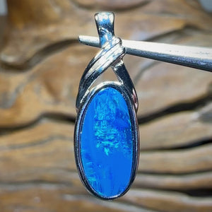 Sterling Silver - Australian￼ Boulder Opal Doublet Pendant