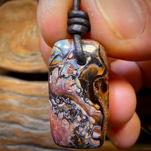 26 x 14mm - Drilled Tribal Queensland Boulder Opal Necklace