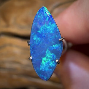 1,65 ct - Doublet d'opale noire Lightning Ridge