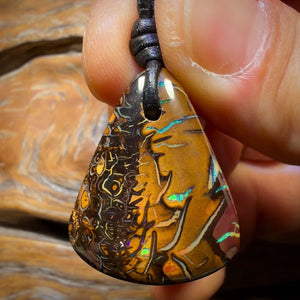 29 x 23mm - Drilled Top Tribal Queensland Boulder Opal Necklace