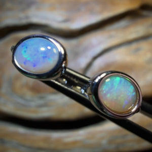 Sterling Silver - Solid South Australian Crystal Opal Ring ADJUSTABLE
