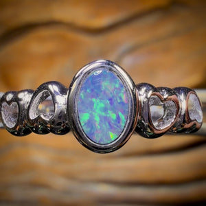 Sterling Silver - Queensland Boulder Opal Doublet Ring