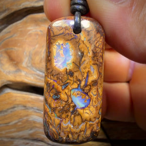 39 x 18mm - Drilled Tribal Queensland Boulder Opal Necklace