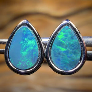WILDCARD! Sterling Silver - Australian Boulder Opal Doublet Stud Earrings