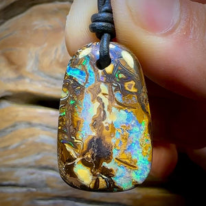 30 x 19mm - Drilled Tribal Queensland Boulder Opal Necklace