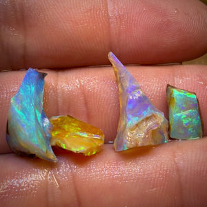 16.8cts - 4x Australian Yowah Wood fossil Crystal Opal Rough Pieces. Highly Prized Material