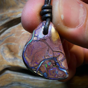 26 x 18mm - Drilled Tribal Queensland Boulder Opal Necklace
