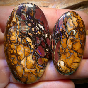 156.2cts - Partners Pair 2 x Tribal Queensland Boulder Opals