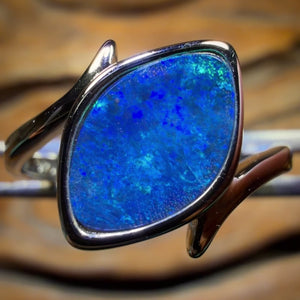 Sterling Silver - Queensland Boulder Opal Doublet Ring