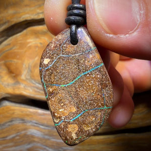 33 x 19mm - Drilled Australian Boulder Opal Necklace
