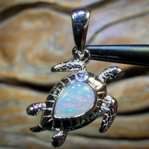 Sterling Silver - Solid South Australian Crystal Opal Pendant