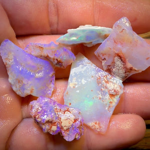 57.1cts - 6x Quality Lightning Ridge Opal Rough Parcel
