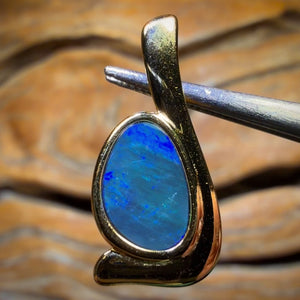 WILDCARD! Sterling Silver Gold Plated - Queensland Boulder Opal Doublet Pendant