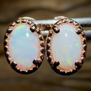 Sterling Silver Plated - South Australian Crystal Opal Stud Earrings