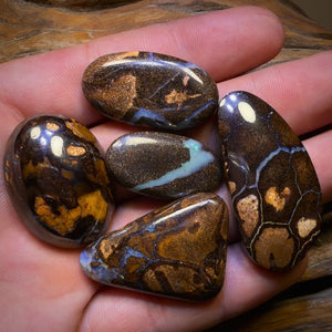 🔒 212.6cts - 5x Australian Boulder Seam Opal’s. Wholesale Dealers Parcel BARGAIN