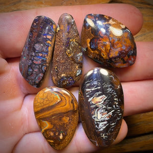 139.9cts - 5x Australian Tribal Boulder Opal’s. Wholesale Dealers Parcel