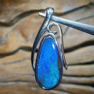 Sterling Silver - SOLID Australian Boulder Opal Pendant