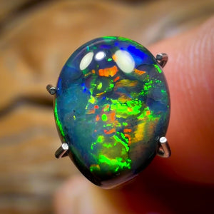 “Set in Stone” - Private Collector Investment - 2.3cts Gem Lightning Ridge Black Opal