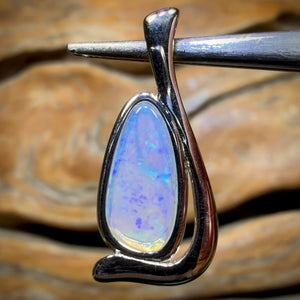 Sterling Silver - Solid South Australian Crystal Opal Pendant