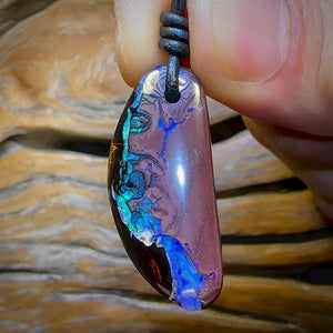 34 x 15mm - Drilled Tribal Queensland Boulder Opal Necklace