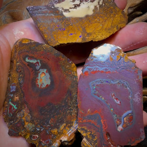 Wild card! 1007cts - 3x Yowah Nut Tribal Opal Rough Parcel. Australian Boulder Opal