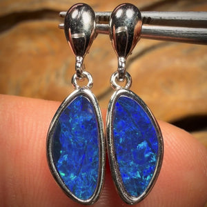 Ohrstecker aus Sterlingsilber mit australischem Boulder-Opal-Doublet