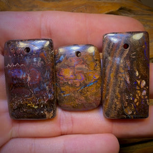 196.7cts - 3x Drilled Queensland Boulder Opals. Wholesale Parcel