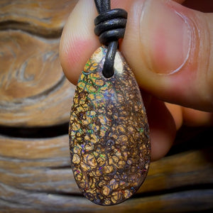 32 x 16mm - Drilled Tribal Queensland Boulder Opal Necklace