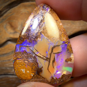 31.6cts - Top Australian Boulder Pipe Opal Picture Stone from Yowah