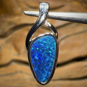 Sterling Silver - Australian Boulder Opal Doublet Pendant