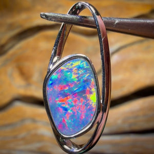 Sterling Silver - Queensland Boulder Opal Doublet Pendant