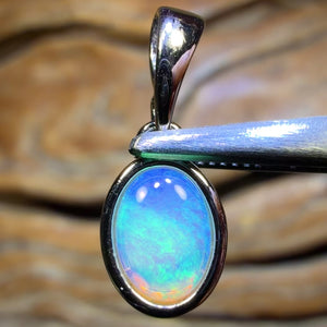 Sterling Silver - Solid South Australian Crystal Opal Pendant