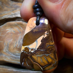 32 x 22mm - Drilled Tribal Queensland Boulder Opal Necklace