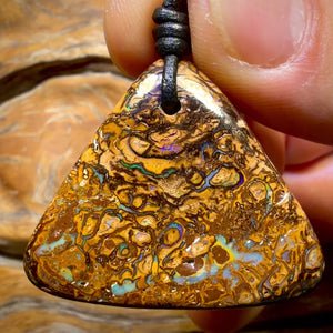 37 x 31mm - Drilled Tribal Queensland Boulder Opal Necklace