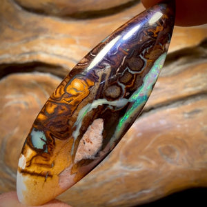 17.9cts - “Tribal Surfboard Picture Stone” Queensland Boulder Opal from Yowah