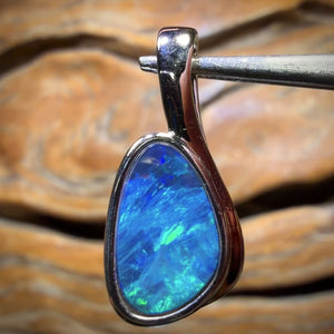 Sterling Silver - Queensland Boulder Opal Doublet Pendant Perfect Gift ￼