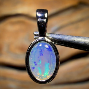 Sterling Silver - Solid South Australian Crystal Opal Pendant