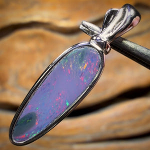 Sterling Silver - Queensland Boulder Opal Doublet Pendant