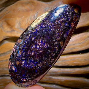 92.1cts - Dark Tribal Queensland Black Boulder Opal from Yowah