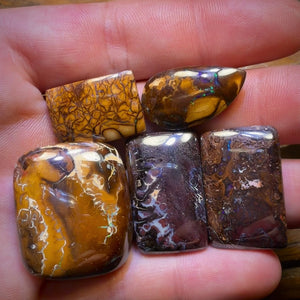 🔒 201.9cts - 5x Australian Tribal Boulder Opal’s. Wholesale Dealers Parcel