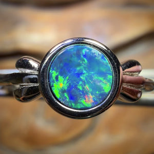 Sterling Silver - Queensland Boulder Opal Doublet Ring