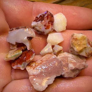 76.3cts - 11x South Australian Rare Mintabie Opal Rough Parcel