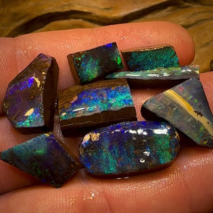 82.8cts - 8x High Quality Australian Boulder Opal Preform Rubs