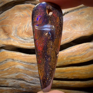 56 x 19mm - Drilled Tribal Queensland Boulder Opal