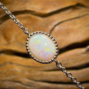ALL NEW Sterling Silver - Solid South Australian White OPAL BRACELET