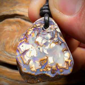 29 x 25mm - Drilled Queensland Boulder Opal Kernel Necklace
